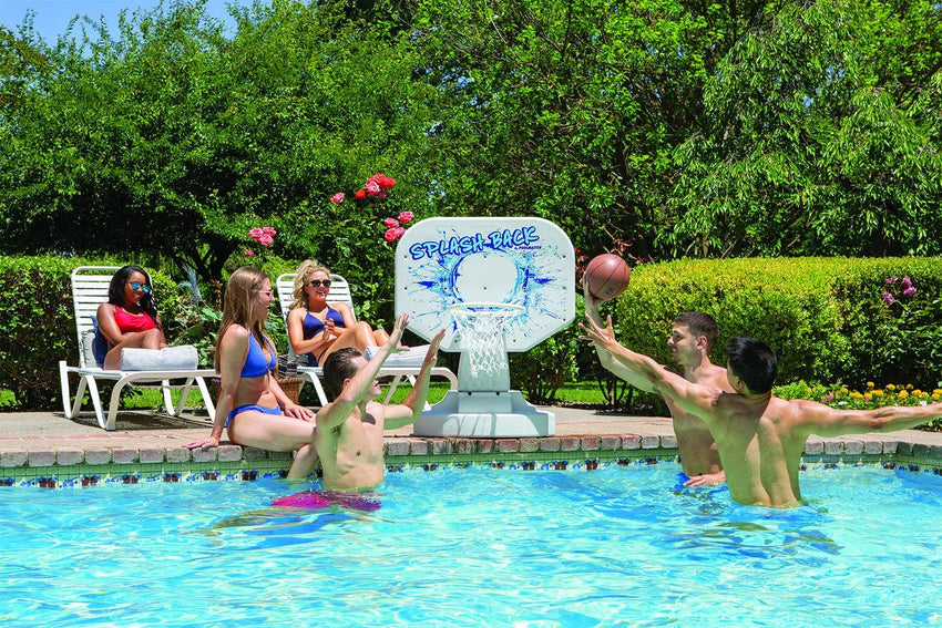 Splashback Poolside Basketball Game . Blue 34W x 38D x 45H in.