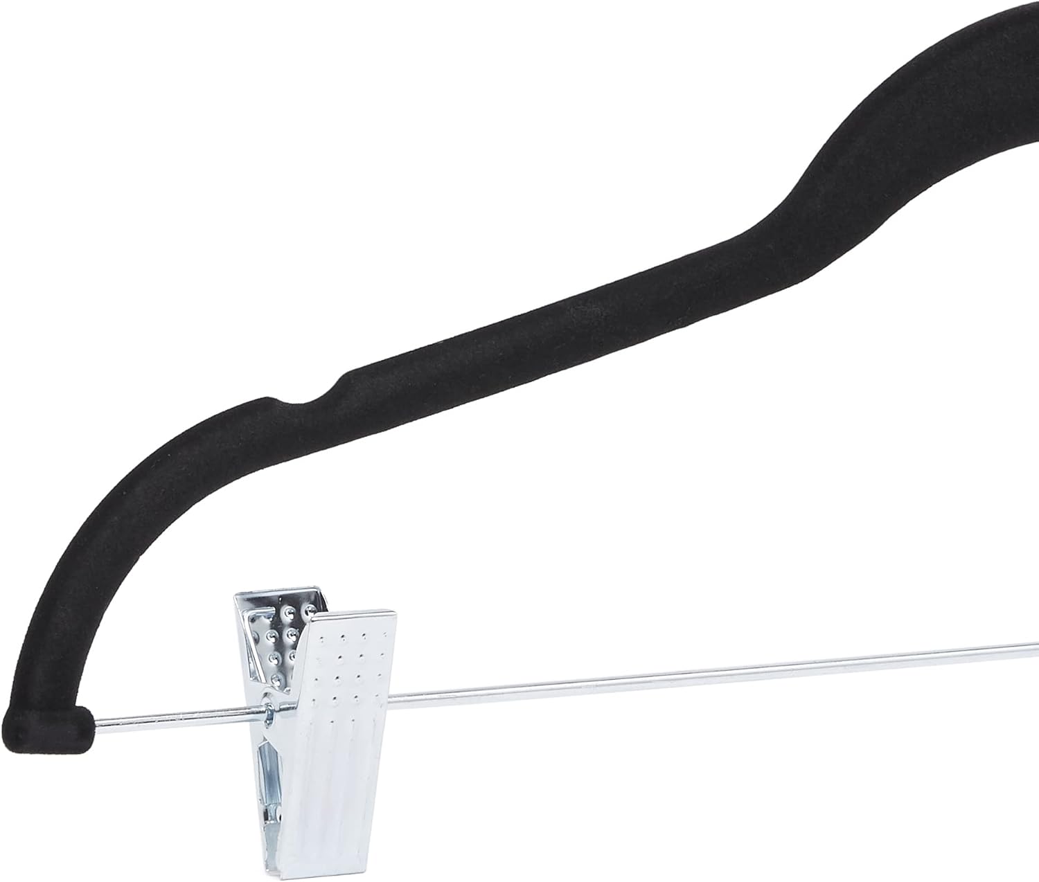 Flocked Non-Slip Skirt Hanger with Clips