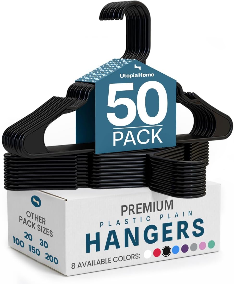 Plastic Hangers (Pack of 50) – Space-Saving Hangers