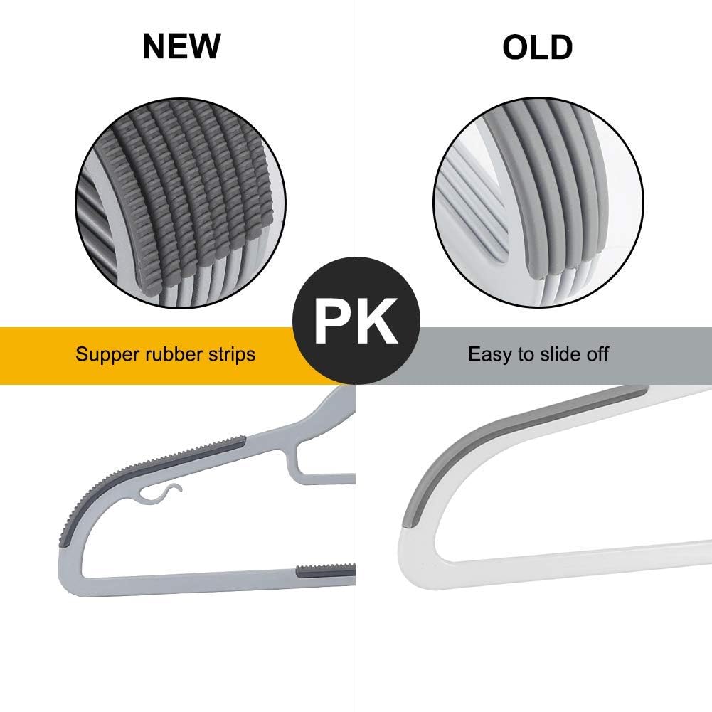 Plastic Hangers—Heavy-duty, wet-and-dry use hangers with non-slip pads