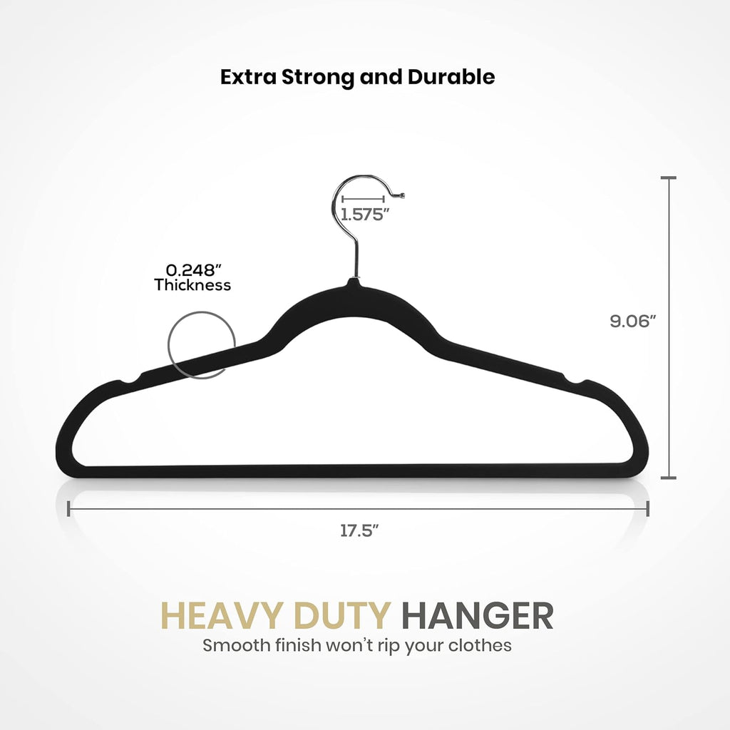 Flocked Hangers (Pack of 50) — Premium, non-slip, slim-profile trouser/garment hangers.