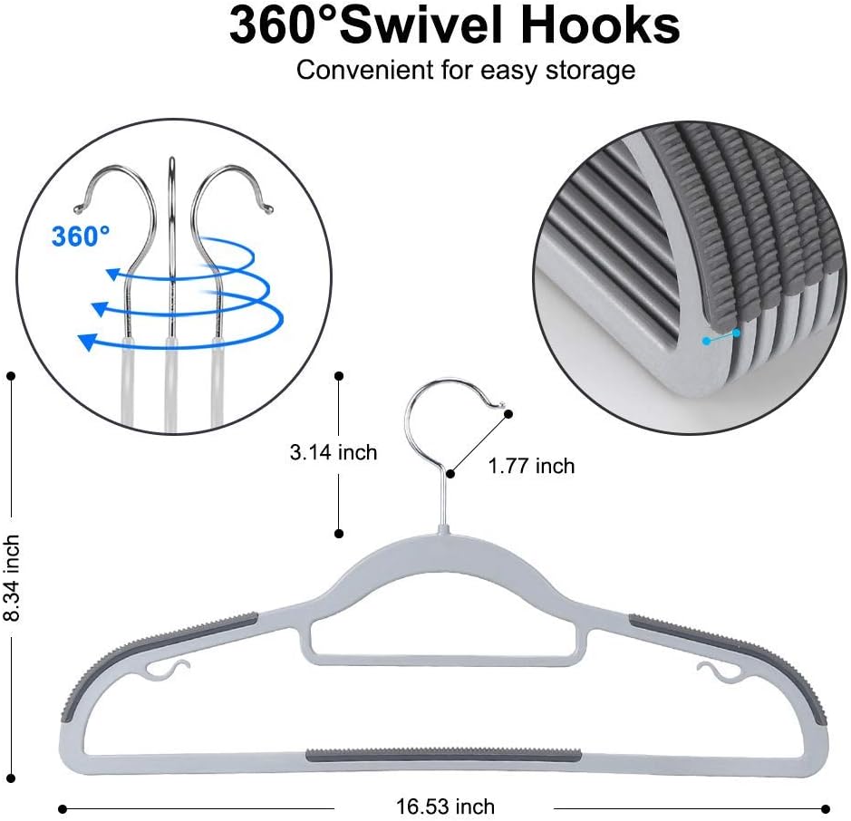 Plastic Hangers—Heavy-duty, wet-and-dry use hangers with non-slip pads