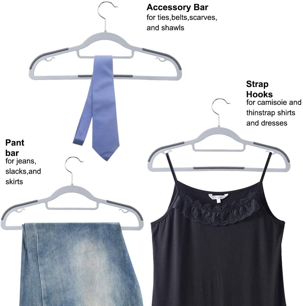 Plastic Hangers—Heavy-duty, wet-and-dry use hangers with non-slip pads