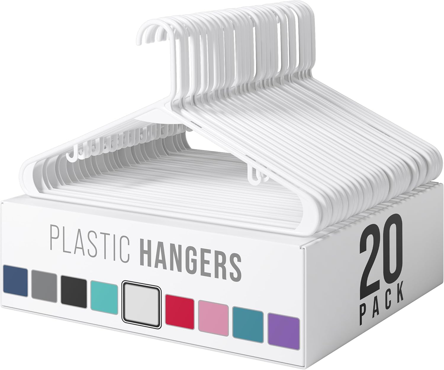 White Plastic Hangers (Pack of 20)
