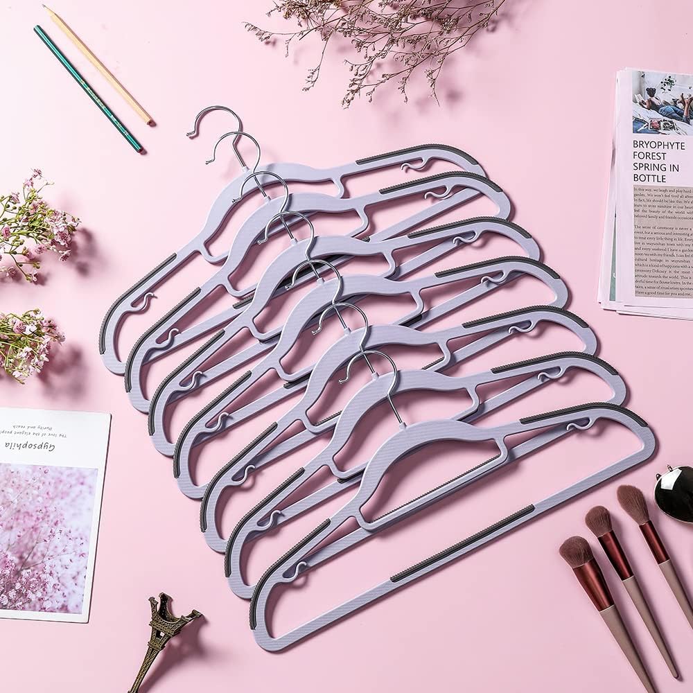 Plastic Hangers—Heavy-duty, wet-and-dry use hangers with non-slip pads