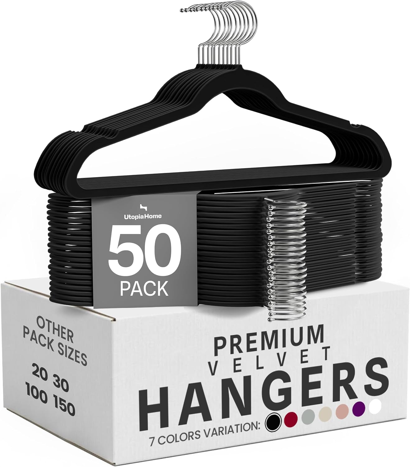 Flocked Hangers (Pack of 50) — Premium, non-slip, slim-profile trouser/garment hangers.