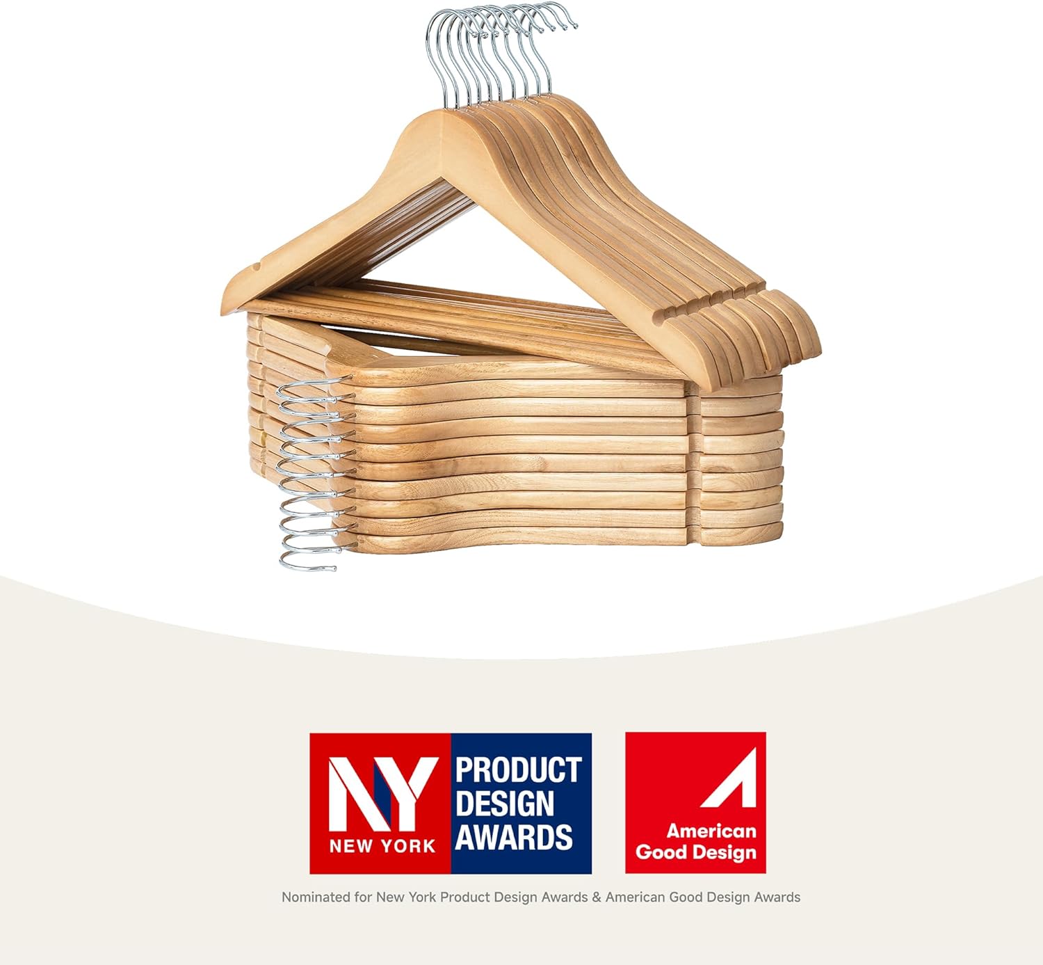 Solid Wood Hangers (Pack of 20) — Wooden Hangers for Wardrobes