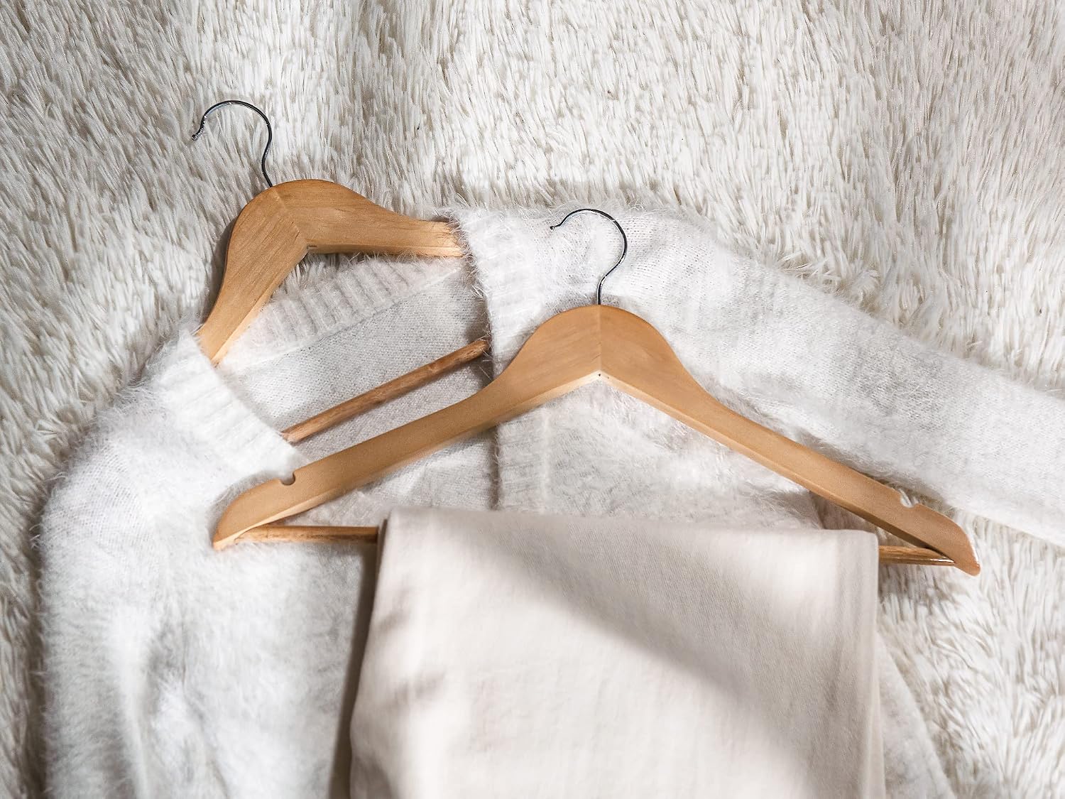 Solid Wood Hangers (Pack of 20) — Wooden Hangers for Wardrobes
