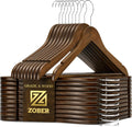 Solid wood coat hanger—reinforced and durable.