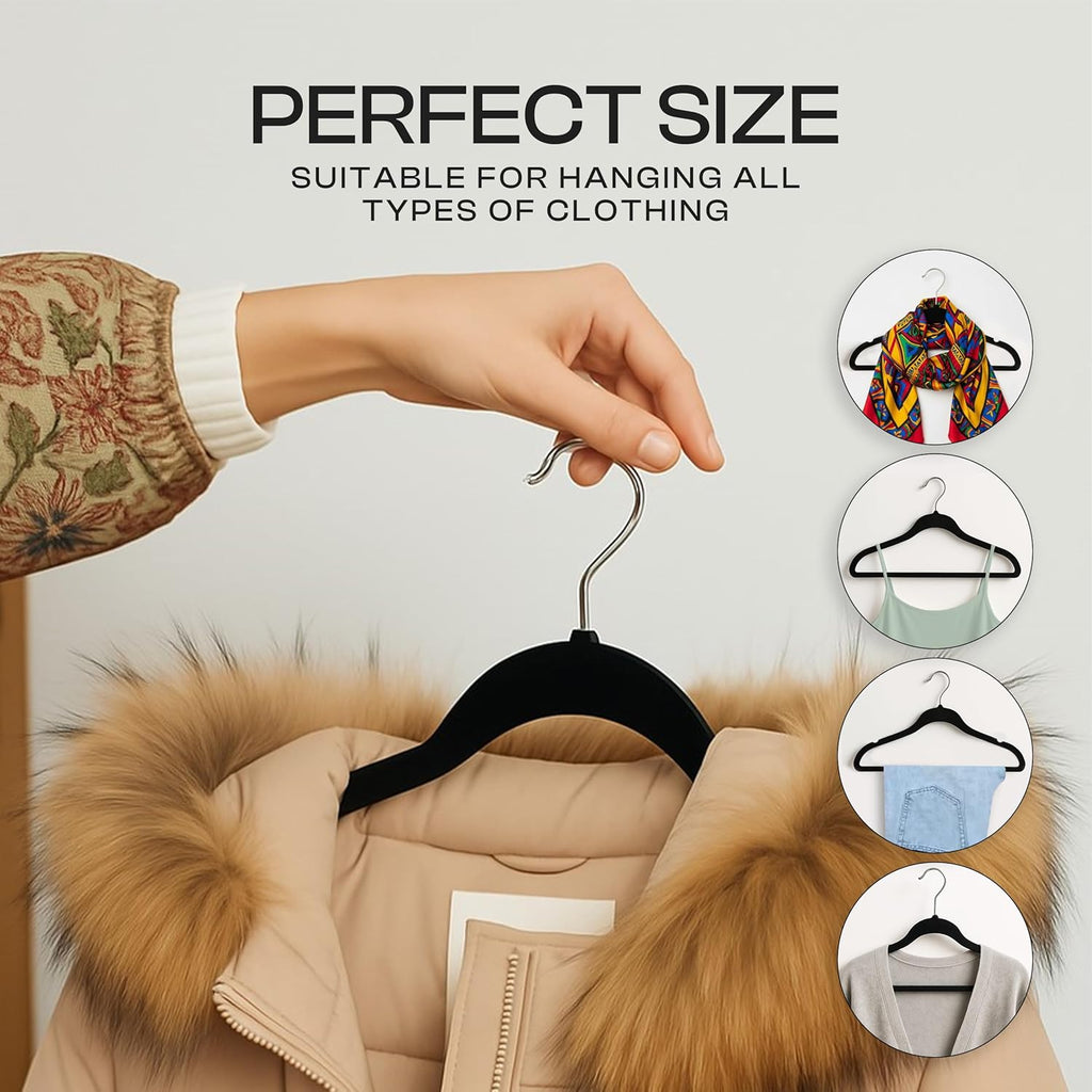 Flocked Hangers (Pack of 50) — Premium, non-slip, slim-profile trouser/garment hangers.