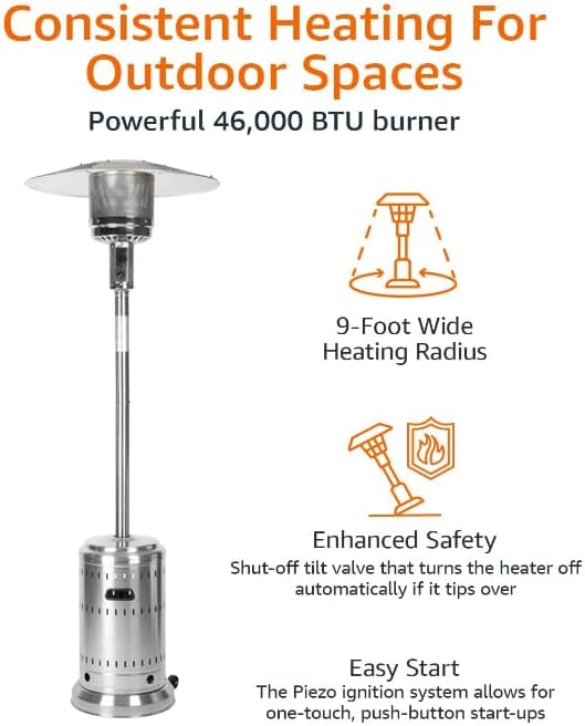 46.000 BTU Outdoor Propane Patio Heater