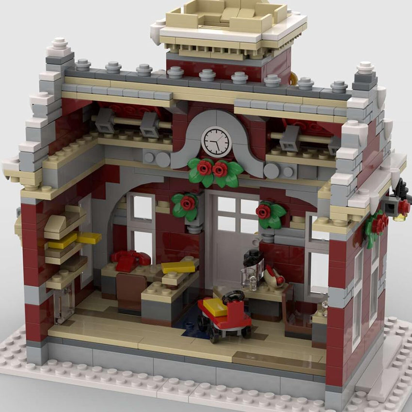Christmas Country Church Building Kit. MOC-147549 Winter Modular Building Blocks Christmas House Building Block Building Toy (1769 Pieces)